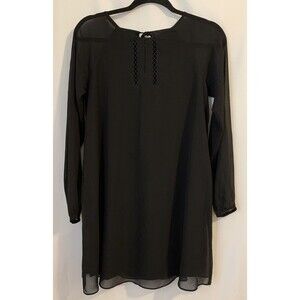 NWT BCBGeneration Size XXS Dress Black Chiffon Overlay Whimsigoth Dark Romantic